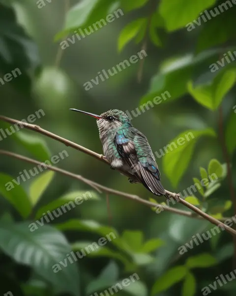 Illustration Réaliste : Cynanthus lawrencei (Colibri des Marias)
