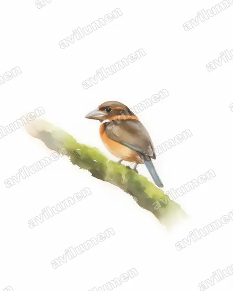 Watercolor illustration: Dacelo rex (Shovel-billed Kookaburra)