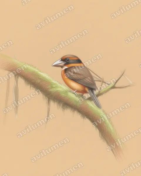 Colored pencil illustration: Dacelo rex (Shovel-billed Kookaburra)