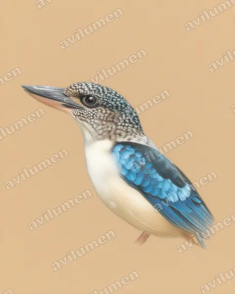 Illustration im Stil Buntstift: Aruliest (Dacelo tyro)