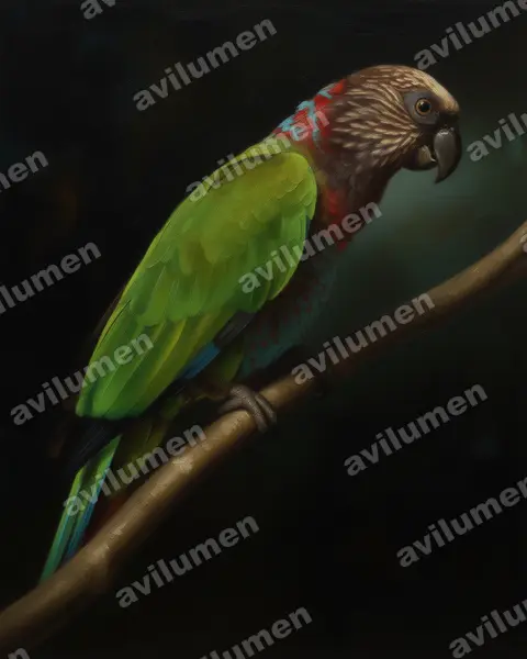 Illustration im Stil Öl: Fächerpapagei (Deroptyus accipitrinus)