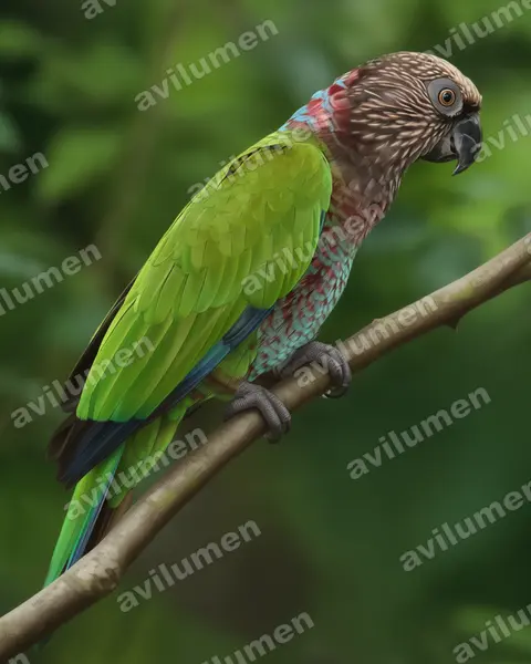 Illustration im Stil Realistisch: Fächerpapagei (Deroptyus accipitrinus)