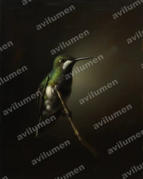 Illustration Huile : Discosura langsdorffi (Coquette de Langsdorff)