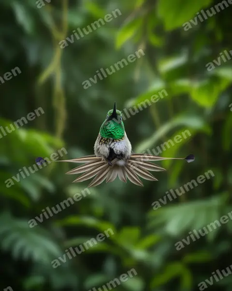 Illustration im Stil Realistisch: Diskusfadenelfe (Discosura longicaudus)