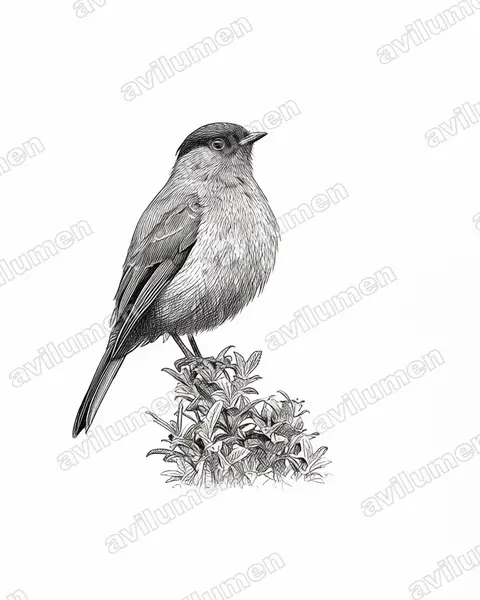 Illustration im Stil Tusche: Chestnut-bellied Cotinga (Doliornis remseni)