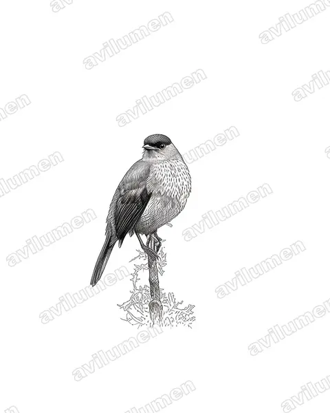 Ilustración en Tinta: Doliornis sclateri (Cotinga de Sclater​)