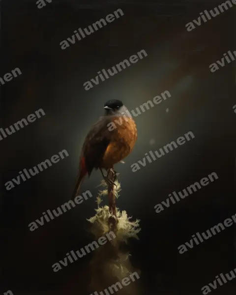 Ilustración en Óleo: Doliornis sclateri (Cotinga de Sclater​)