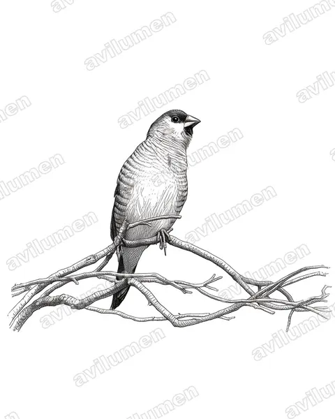 Illustration im Stil Tusche: Zeresamadine (Emblema modestum)