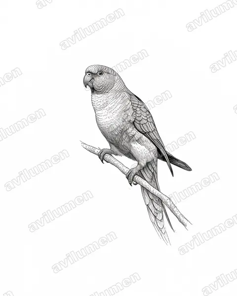 Ilustración en Tinta: Enicognathus ferrugineus (Cotorra cachaña)