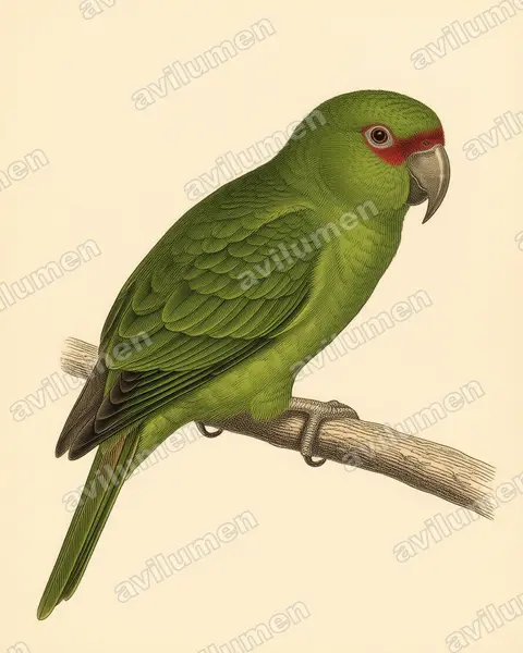 Illustration Planche ancienne : Enicognathus leptorhynchus (Conure à long bec)