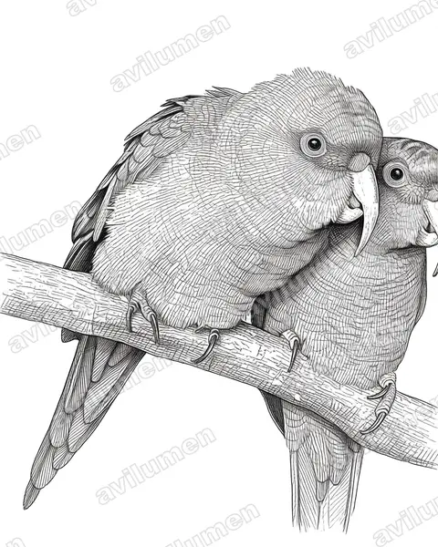Illustration Encre : Enicognathus leptorhynchus (Conure à long bec)