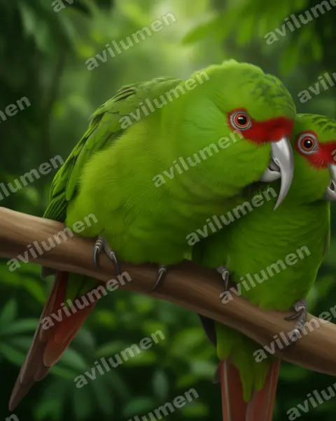 Illustration Réaliste : Enicognathus leptorhynchus (Conure à long bec)