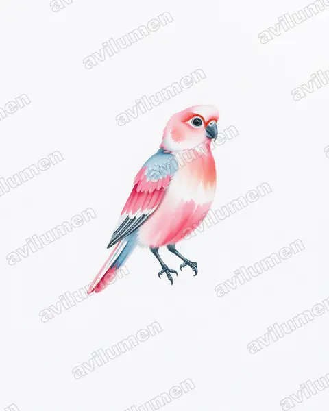 Illustration Aquarelle : Eolophus roseicapilla (Cacatoès rosalbin)