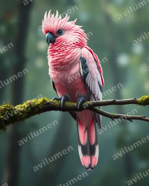 Illustration Réaliste : Eolophus roseicapilla (Cacatoès rosalbin)