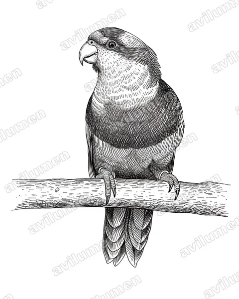 Illustration im Stil Tusche: Diademlori (Eos histrio)
