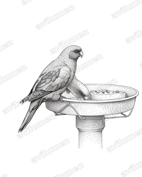 Illustration im Stil Tusche: Blue-eared Lory (Eos semilarvata)