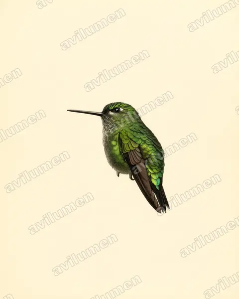 Ilustración en Lámina antigua: Eriocnemis derbyi (Eriocnemis derbyi)