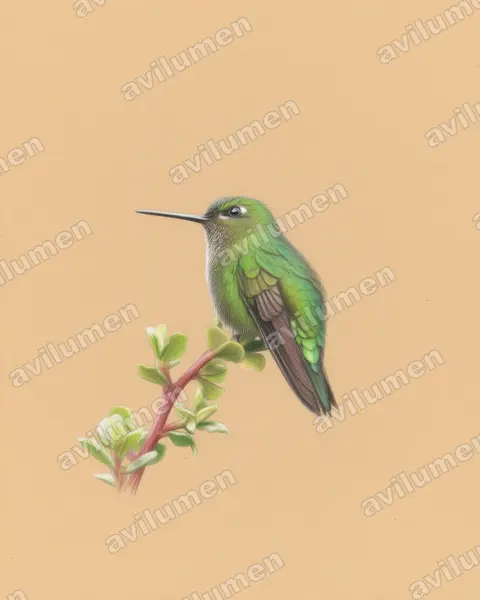 Ilustración en Lápiz de color: Eriocnemis derbyi (Eriocnemis derbyi)