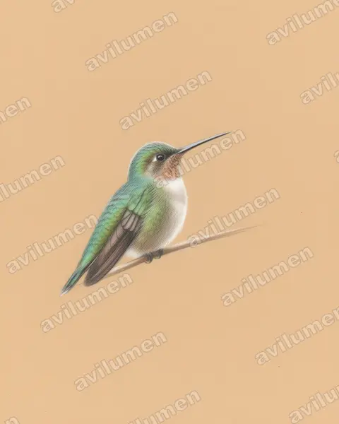 Ilustración en Lápiz de color: Eriocnemis glaucopoides (Eriocnemis glaucopoides)