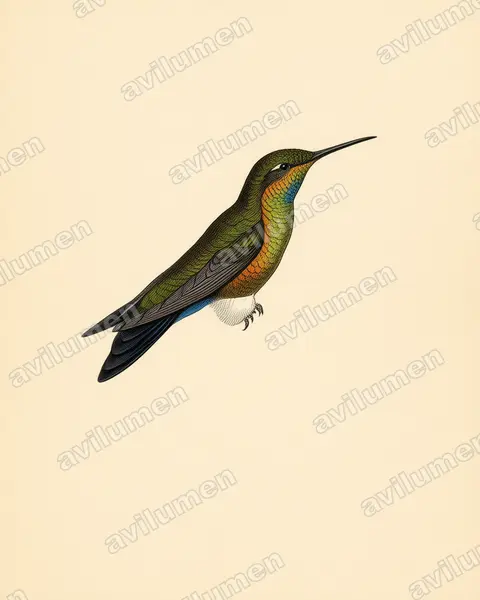 Vintage plate illustration: Eriocnemis godini (Turquoise-throated puffleg)