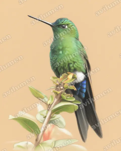 Illustration Crayon de couleur : Eriocnemis luciani (Érione de Buquet)