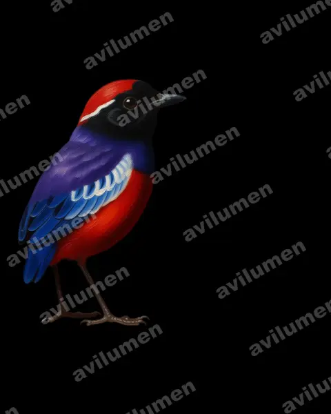 Oil illustration: Erythropitta granatina (Garnet Pitta)
