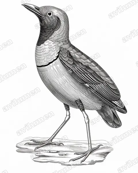 Papuan pitta(Erythropitta macklotii)的钢笔墨线插画