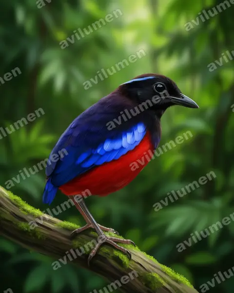 Illustration Réaliste : Erythropitta ussheri (Brève d’Ussher)