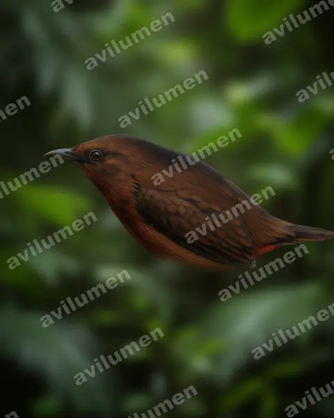 黑冠八色鸫（Erythropitta venusta）的写实插画