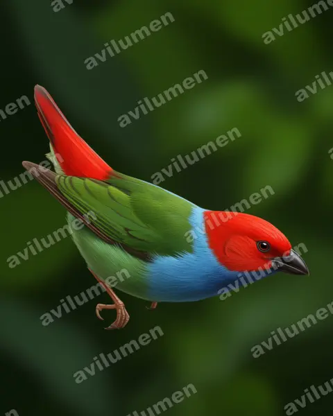 Ilustración en Realista: Erythrura cyaneovirens (Diamante verdiazul)