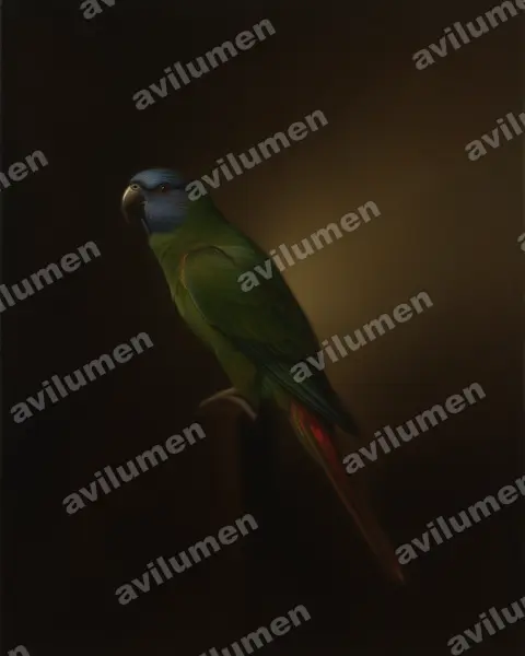 Oil illustration: Erythrura papuana (Papuan parrotfinch)