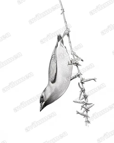 Ink illustration: Erythrura prasina (Pin-tailed parrotfinch)