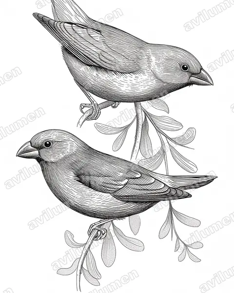 Illustration Encre : Erythrura regia (Diamant des Nouvelles-Hébrides)