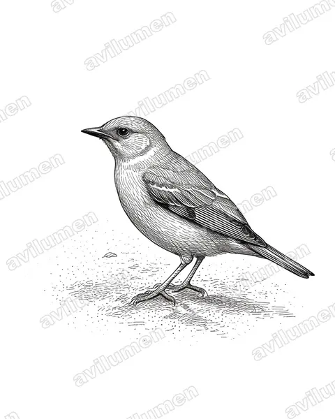 绿脸鹦雀（Erythrura viridifacies）的钢笔墨线插画