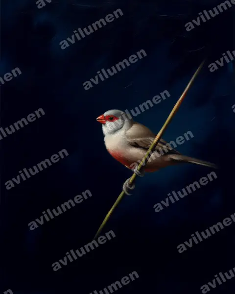 Illustration Huile : Estrilda astrild (Astrild ondulé)