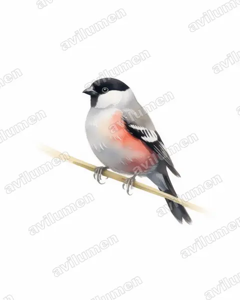 黑头梅花雀（Estrilda atricapilla）的水彩插画