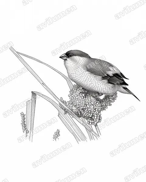 Ink illustration: Estrilda nonnula (Black-crowned Waxbill)