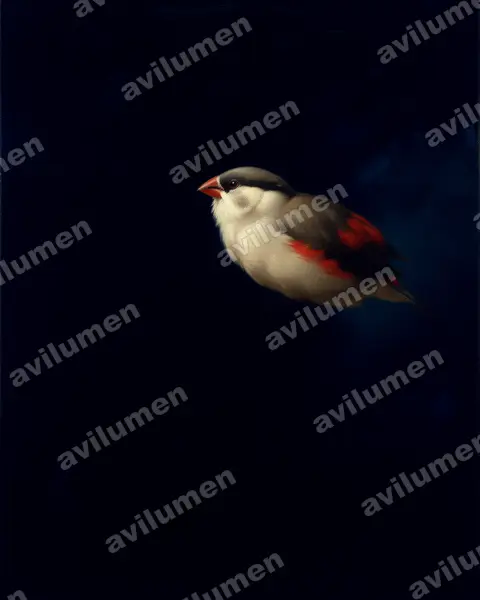 Oil illustration: Estrilda nonnula (Black-crowned Waxbill)