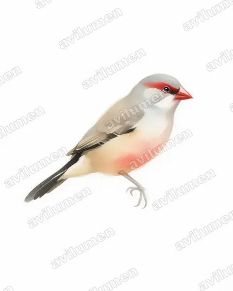 Illustration im Stil Aquarell: Grauastrild (Estrilda troglodytes)