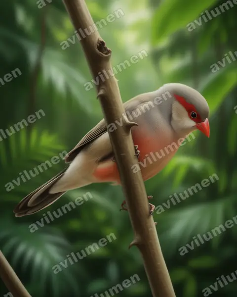 Illustration im Stil Realistisch: Grauastrild (Estrilda troglodytes)