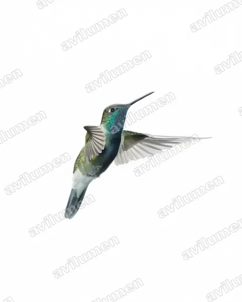 Illustration im Stil Aquarell: Violettkron-Brillantkolibri (Eugenes fulgens)