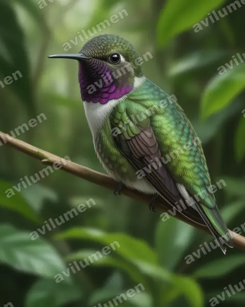 Illustration Réaliste : Eulidia yarrellii (Colibri d'Arica)