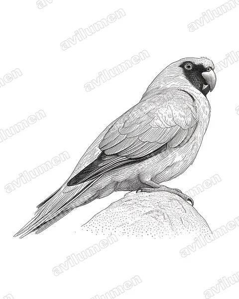 Ilustración en Tinta: Eunymphicus cornutus (Perico cornudo)