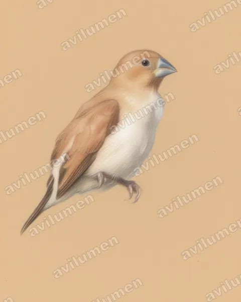 Illustration im Stil Buntstift: Afrikanischer Silberschnabel (Euodice cantans)
