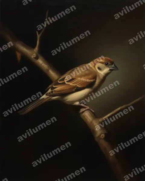 Illustration im Stil Öl: Indischer Silberschnabel (Euodice malabarica)