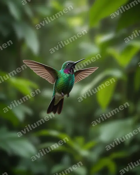 Illustration Réaliste : Eupherusa cyanophrys (Colibri d'Oaxaca)