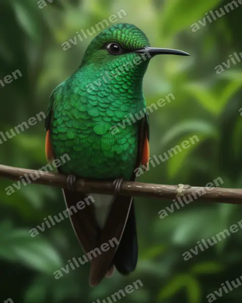 Illustration Réaliste : Eupherusa eximia (Colibri à épaulettes)