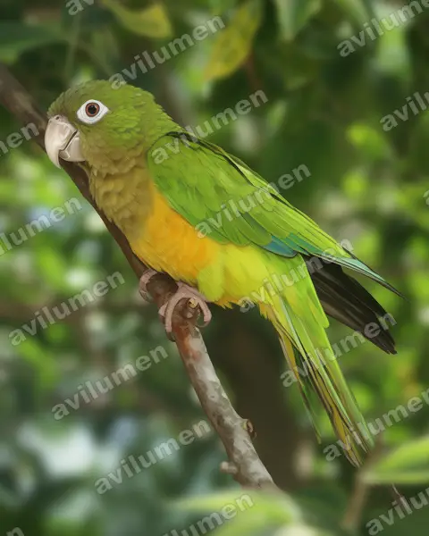Illustration Réaliste : Eupsittula cactorum (Conure des cactus)