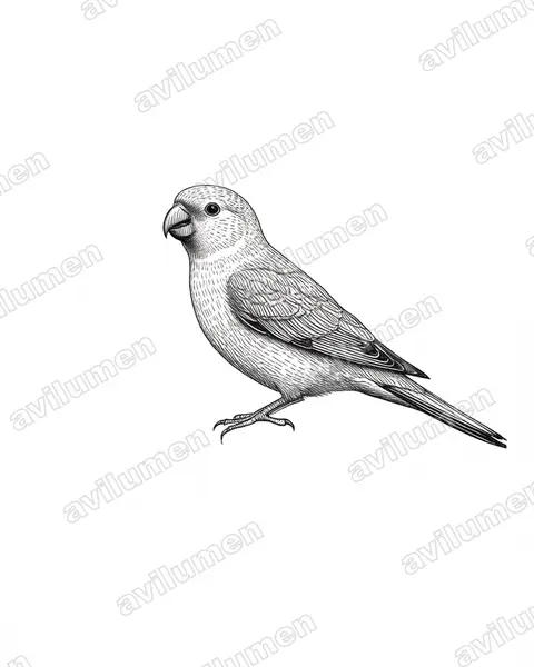 Illustration Encre : Eupsittula pertinax (Conure cuivrée)