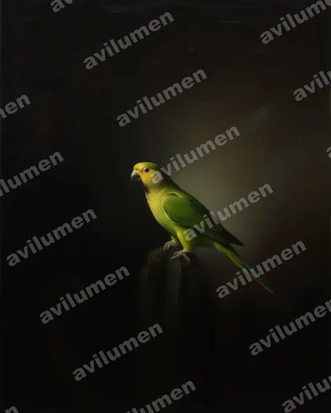 Illustration Huile : Eupsittula pertinax (Conure cuivrée)